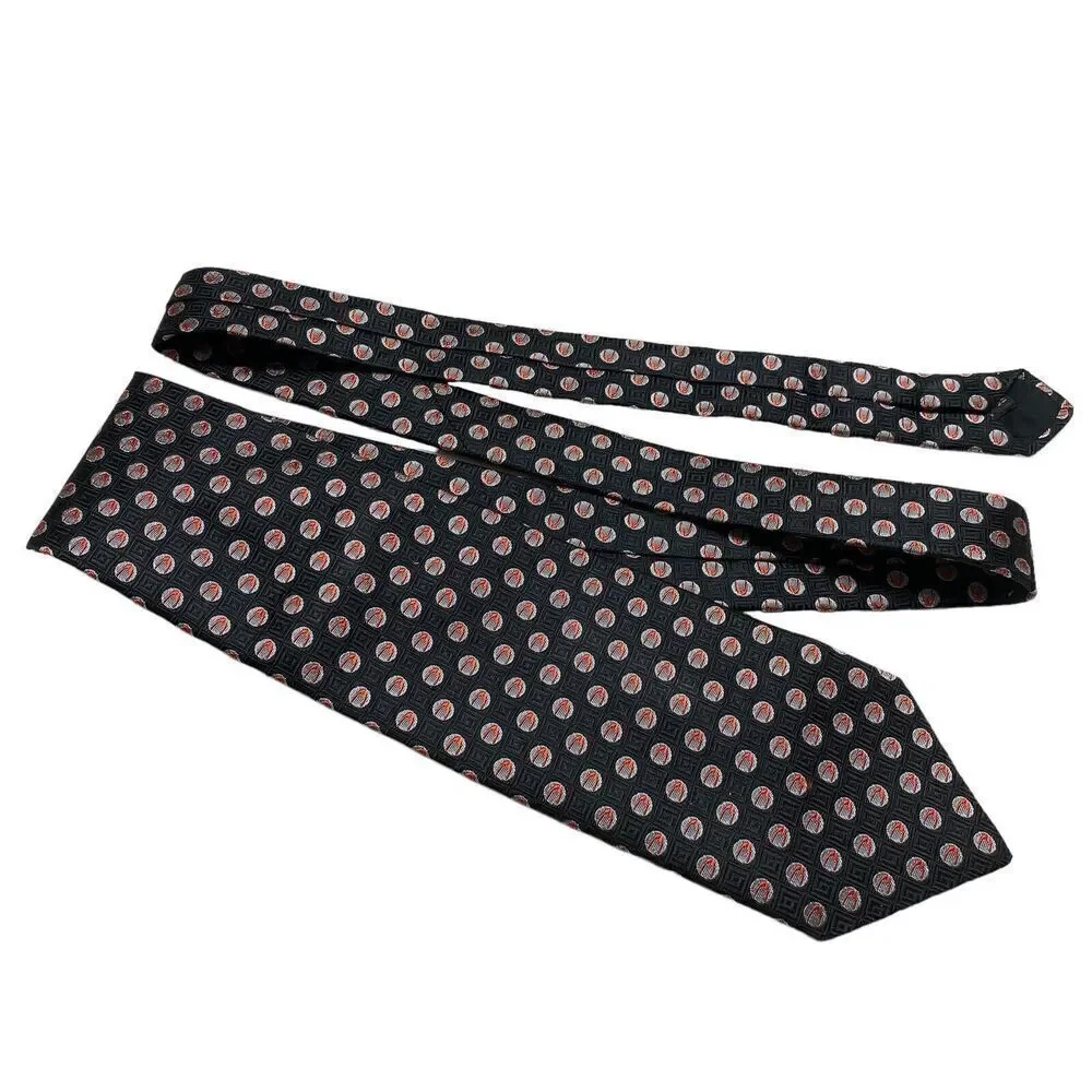 Davis Cup Tie Men's Necktie Tennis Silk Black Silver Red Benjamin James England
